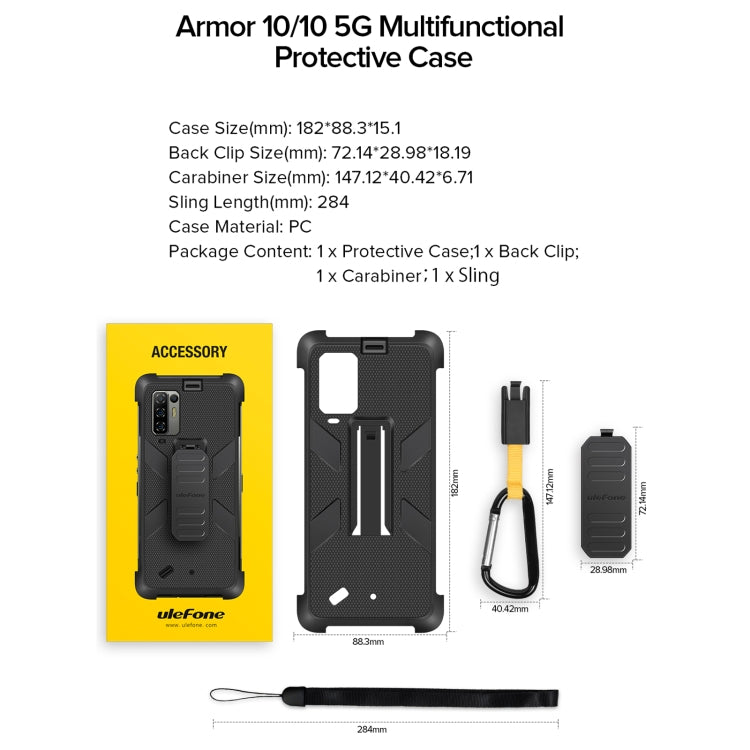 For Ulefone Armor 10 5G Multifunctional TPU + PC Protective Case with Back Clip & Carabiner