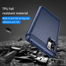 For Xiaomi Redmi Note 10 5G Brushed Texture Carbon Fiber TPU Case(Navy Blue)