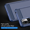 For Xiaomi Redmi Note 10 5G Brushed Texture Carbon Fiber TPU Case(Navy Blue)