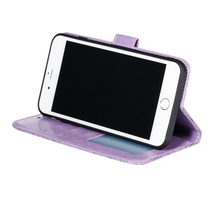 For Motorola Moto E7 Power Lace Flower Embossing Pattern Horizontal Flip Leather Case with Holder & Card Slots & Wallet & Photo Frame(Purple)