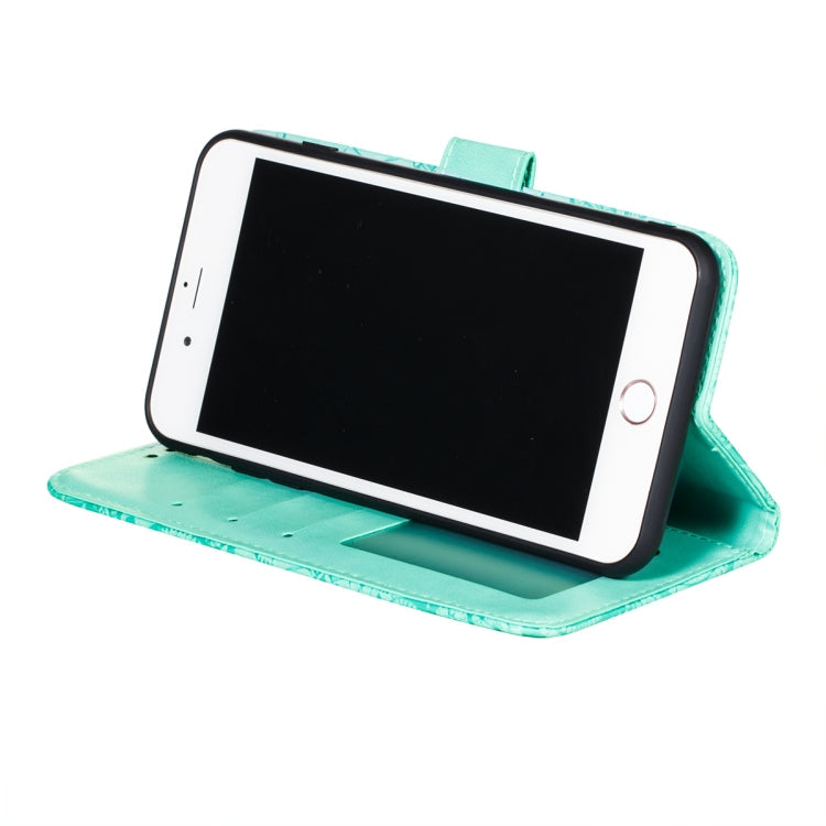 For Motorola Moto E7 Power Lace Flower Embossing Pattern Horizontal Flip Leather Case with Holder & Card Slots & Wallet & Photo Frame(Green)