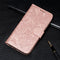 For Motorola Moto E7 Power Lace Flower Embossing Pattern Horizontal Flip Leather Case with Holder & Card Slots & Wallet & Photo Frame(Rose Gold)