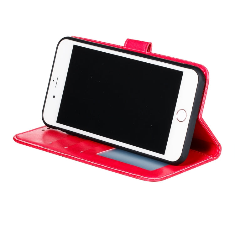 For Motorola Moto E7 Power Lace Flower Embossing Pattern Horizontal Flip Leather Case with Holder & Card Slots & Wallet & Photo Frame(Red)
