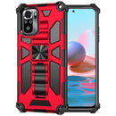For Xiaomi Redmi Note 10 Shockproof TPU + PC Magnetic Protective Case with Holder(Red)