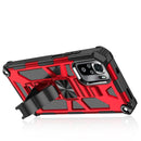 For Xiaomi Redmi Note 10 Shockproof TPU + PC Magnetic Protective Case with Holder(Red)