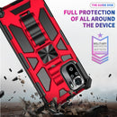 For Xiaomi Redmi Note 10 Shockproof TPU + PC Magnetic Protective Case with Holder(Red)
