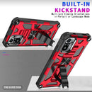 For Xiaomi Redmi Note 10 Shockproof TPU + PC Magnetic Protective Case with Holder(Red)
