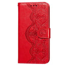 For Nokia 5.4 Flower Vine Embossing Pattern Horizontal Flip Leather Case with Card Slot & Holder & Wallet & Lanyard(Red)