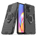 For OPPO A94 Shockproof PC + TPU Protective Case with Magnetic Ring Holder(Black)
