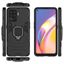 For OPPO A94 Shockproof PC + TPU Protective Case with Magnetic Ring Holder(Black)