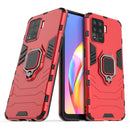 For OPPO A94 Shockproof PC + TPU Protective Case with Magnetic Ring Holder(Red)
