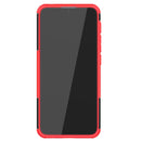 For Motorola Moto E7 Power Tire Texture Shockproof TPU+PC Protective Case with Holder(Red)