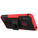 For Motorola Moto E7 Power Tire Texture Shockproof TPU+PC Protective Case with Holder(Red)