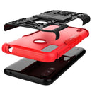 For Motorola Moto E7 Power Tire Texture Shockproof TPU+PC Protective Case with Holder(Red)