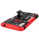 For Motorola Moto E7 Power Tire Texture Shockproof TPU+PC Protective Case with Holder(Red)