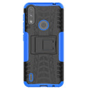 For Motorola Moto E7 Power Tire Texture Shockproof TPU+PC Protective Case with Holder(Blue)