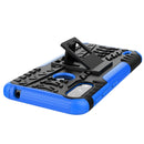 For Motorola Moto E7 Power Tire Texture Shockproof TPU+PC Protective Case with Holder(Blue)