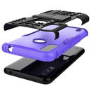 For Motorola Moto E7 Power Tire Texture Shockproof TPU+PC Protective Case with Holder(Purple)