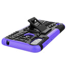 For Motorola Moto E7 Power Tire Texture Shockproof TPU+PC Protective Case with Holder(Purple)