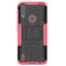 For Motorola Moto E7 Power Tire Texture Shockproof TPU+PC Protective Case with Holder(Pink)