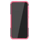 For Motorola Moto E7 Power Tire Texture Shockproof TPU+PC Protective Case with Holder(Pink)