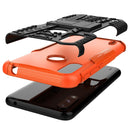 For Motorola Moto E7 Power Tire Texture Shockproof TPU+PC Protective Case with Holder(Orange)