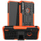 For Motorola Moto E7 Power Tire Texture Shockproof TPU+PC Protective Case with Holder(Orange)