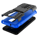 For Motorola Moto G Play (2021) Tire Texture Shockproof TPU+PC Protective Case with Holder(Blue)