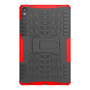 For Lenovo Tab P11 Tire Texture Shockproof TPU+PC Protective Case with Holder(Red)