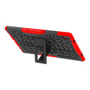 For Lenovo Tab P11 Tire Texture Shockproof TPU+PC Protective Case with Holder(Red)