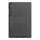 For Lenovo Tab P11 Tire Texture Shockproof TPU+PC Protective Case with Holder(Black)