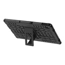 For Lenovo Tab P11 Tire Texture Shockproof TPU+PC Protective Case with Holder(Black)