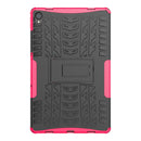 For Lenovo Tab P11 Tire Texture Shockproof TPU+PC Protective Case with Holder(Pink)