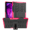 For Lenovo Tab P11 Tire Texture Shockproof TPU+PC Protective Case with Holder(Pink)