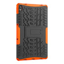 For Lenovo Tab P11 Tire Texture Shockproof TPU+PC Protective Case with Holder(Orange)