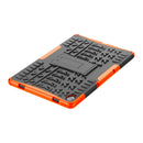 For Lenovo Tab P11 Tire Texture Shockproof TPU+PC Protective Case with Holder(Orange)