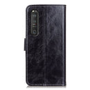 For Sony Xperia 1 III Retro Crazy Horse Texture Horizontal Flip Leather Case with Holder & Card Slots & Photo Frame & Wallet(Black)