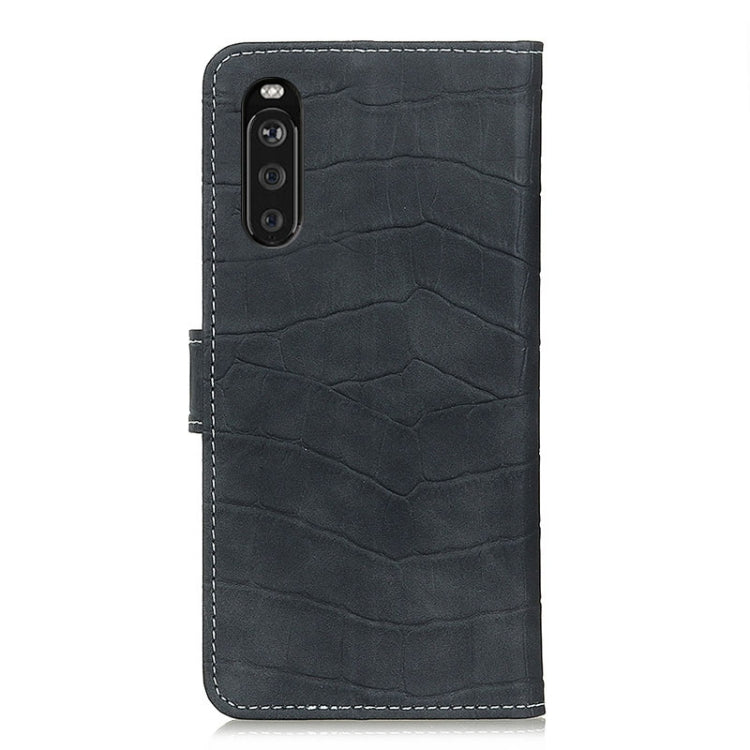 For Sony Xperia 10 III Crocodile Texture Horizontal Flip Leather Case with Holder & Card Slots & Wallet & Photo Frame(Black)