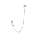 S925 Sterling Silver Fashion Bead Chain Ear Studs Women Earrings