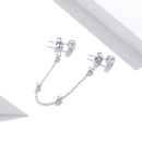 S925 Sterling Silver Fashion Bead Chain Ear Studs Women Earrings