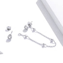 S925 Sterling Silver Fashion Bead Chain Ear Studs Women Earrings