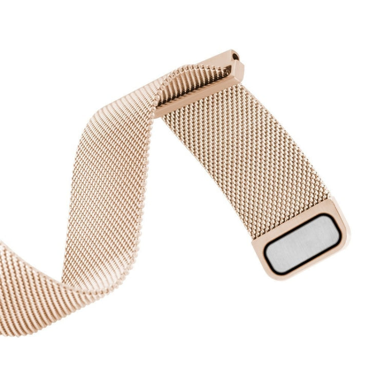 22mm Milanese Stainless Steel Replacement Watchband for Huawei Watch GT2 Pro / Amazfit GTR 2(Rose Gold)