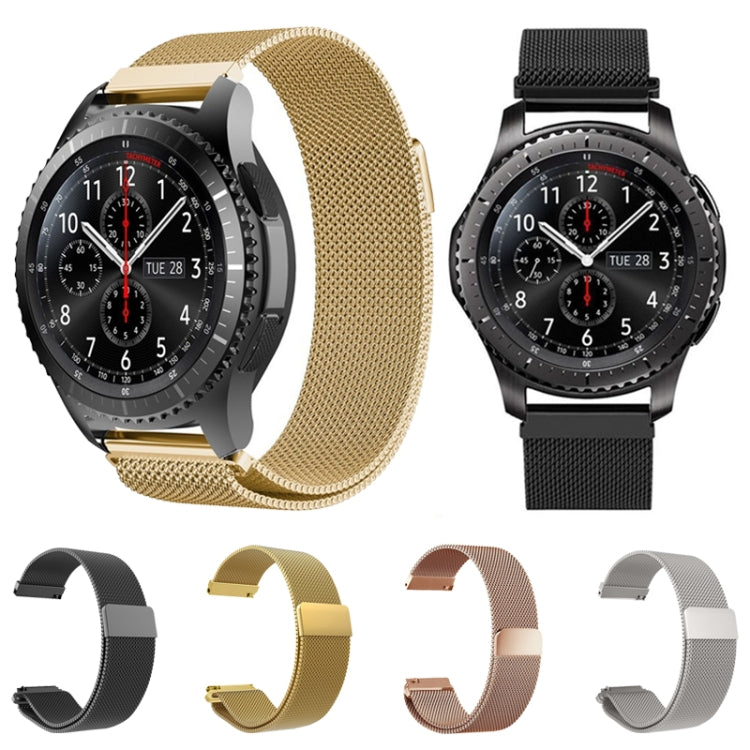 22mm Milanese Stainless Steel Replacement Watchband for Huawei Watch GT2 Pro / Amazfit GTR 2(Rose Gold)