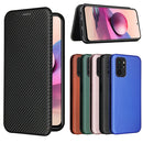 For Xiaomi Redmi Note 10 Pro Carbon Fiber Texture Magnetic Horizontal Flip TPU + PC + PU Leather Case with Card Slot(Black)