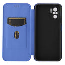 For Xiaomi Redmi Note 10 Pro Carbon Fiber Texture Magnetic Horizontal Flip TPU + PC + PU Leather Case with Card Slot(Blue)