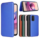 For Xiaomi Redmi Note 10 Pro Carbon Fiber Texture Magnetic Horizontal Flip TPU + PC + PU Leather Case with Card Slot(Blue)
