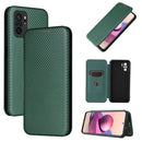 For Xiaomi Redmi Note 10 Pro Carbon Fiber Texture Magnetic Horizontal Flip TPU + PC + PU Leather Case with Card Slot(Green)