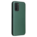 For Xiaomi Redmi Note 10 Pro Carbon Fiber Texture Magnetic Horizontal Flip TPU + PC + PU Leather Case with Card Slot(Green)