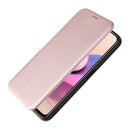 For Xiaomi Redmi Note 10 Pro Carbon Fiber Texture Horizontal Flip TPU + PC + PU Leather Case with Card Slot(Pink)