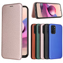 For Xiaomi Redmi Note 10 Pro Carbon Fiber Texture Horizontal Flip TPU + PC + PU Leather Case with Card Slot(Pink)